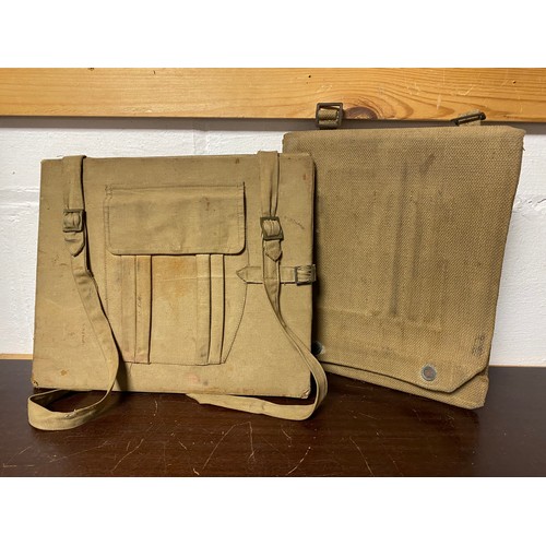 421 - An army issue canvas map holder and another similar (2) -