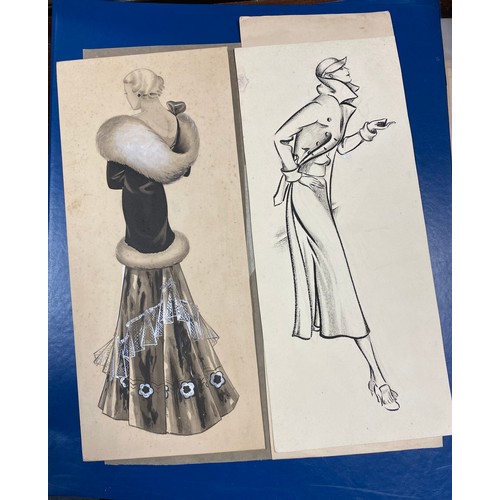 195 - A folio of vintage dress designs by Doris Appleby and associated cuttings -