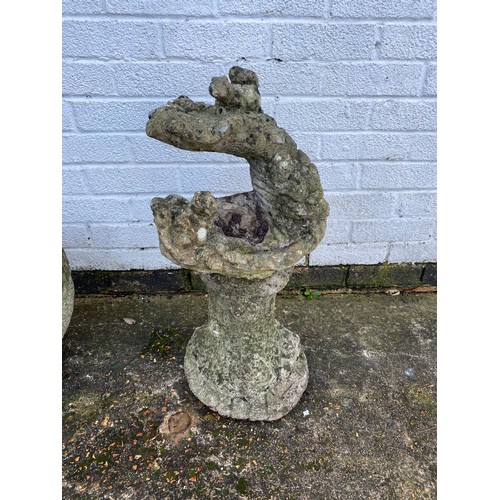 426 - A birdbath/water feature, designed as two squirrels on a bench -