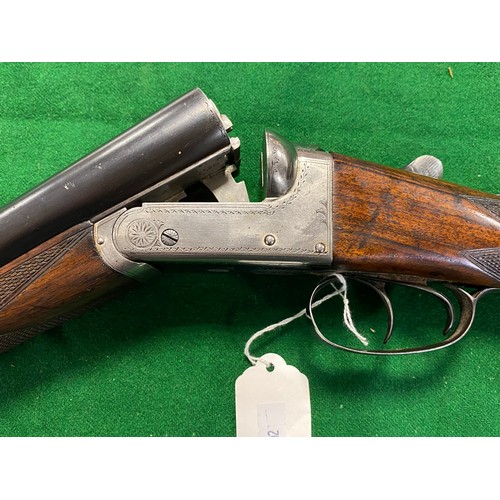 450 - A 20th century Fred Williams 12 gauge box lock ejector shotgun, S/S, 28