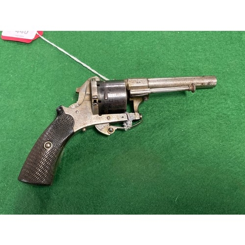 440 - An obsolete 7mm pinfire pocket revolver, possibly Belgian, a/f -