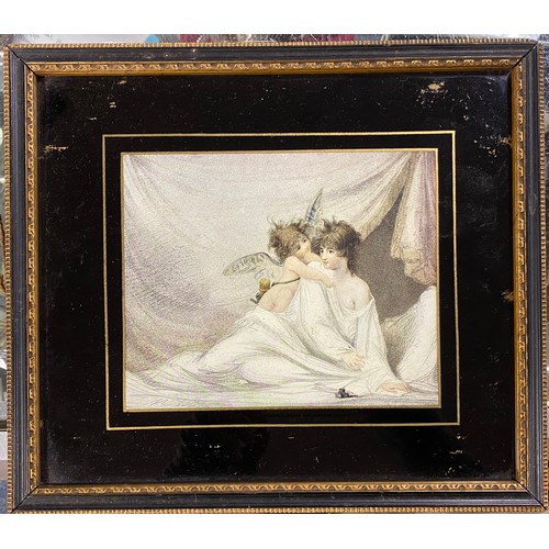 183A - A 19th century gilt framed print and a small stipple engraving (2) -