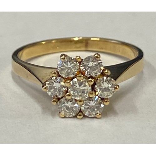 5 - A modern diamond flowerhead cluster ring, set in 14ct gold -