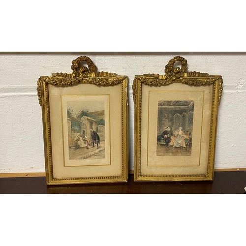 197 - A pair of late 19th century prints, in gilt frames -