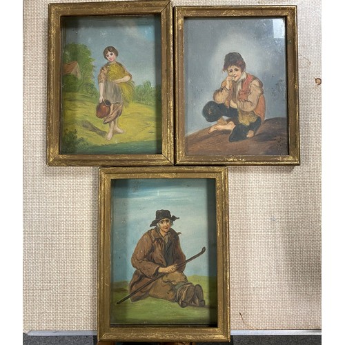 199 - A late 19th century figural study of a boy, oil on board, and two others by the same artist (3) -