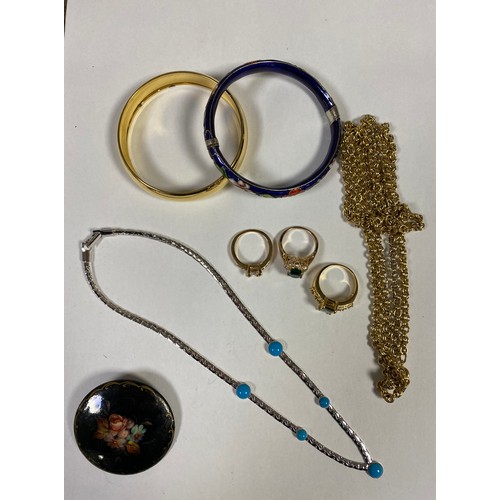 71 - A quantity of costume jewellery, including paste necklace -