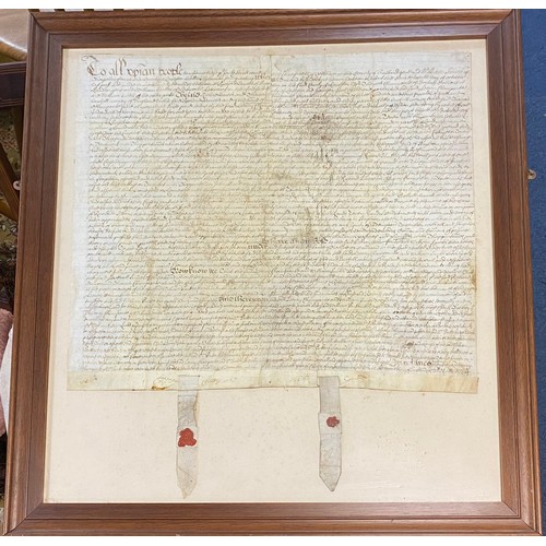 188 - A late 17th century framed document -