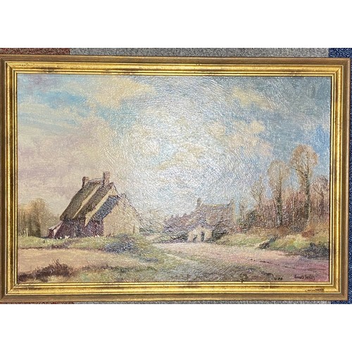 192 - Kenneth Denton, 20th Century                                     
Rural landscape, signed oil on boa... 