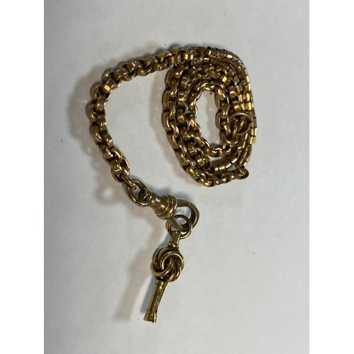 30 - A 9ct gold fancy link watch chain, together with an Ingersoll stop watch, a pocket watch and another... 