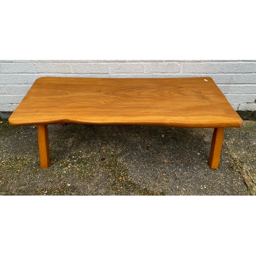 297 - A modern pine plank top table -