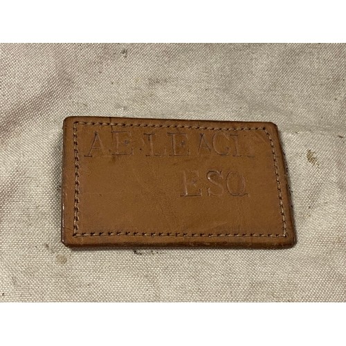 249 - A 'Giant Nose-bag' from the Royal Veterinary College Hospital Farthing Fund, with leather panel deta... 