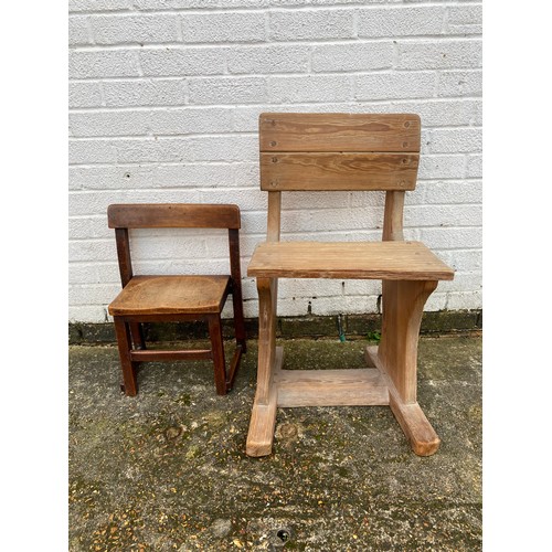 345 - A small pine chair and a smaller child's chair (2) -