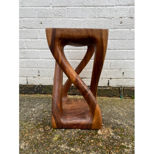 339 - A modern hardwood side table/stool -