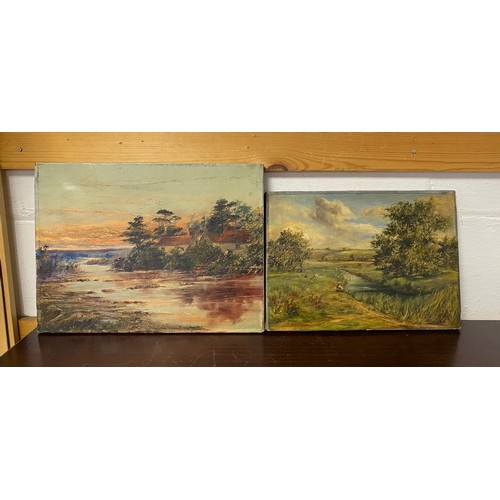 127 - J W Maughan, late 19th/early 20th Century                   
Two unframed oils on canvas, each of a ... 