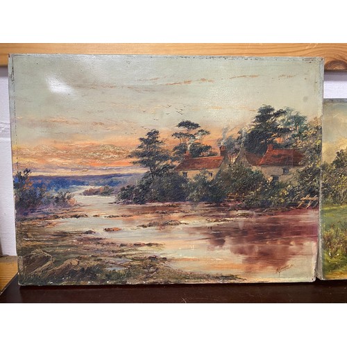 127 - J W Maughan, late 19th/early 20th Century                   
Two unframed oils on canvas, each of a ... 