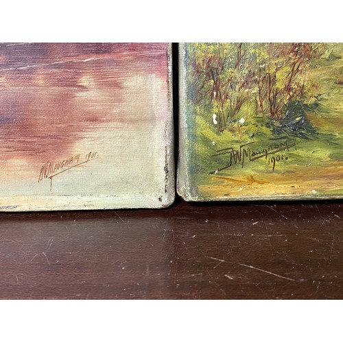 127 - J W Maughan, late 19th/early 20th Century                   
Two unframed oils on canvas, each of a ... 