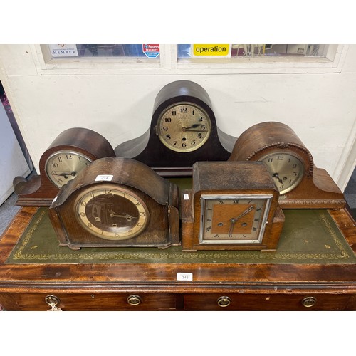 314 - A group of five mantel clocks -