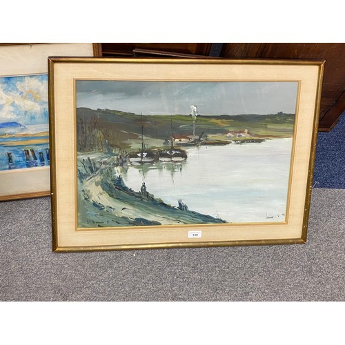 139 - A quantity of pictures and prints, to include 20th Century coastal scene -