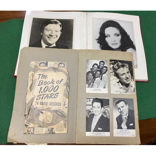 223 - A scrap album containing autographed postcards and another album of publicity shots -