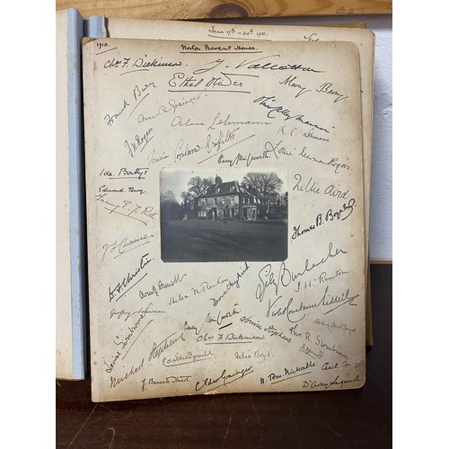 236 - Two interesting early 20th century country house albums, each full of titled photographs, autographs... 