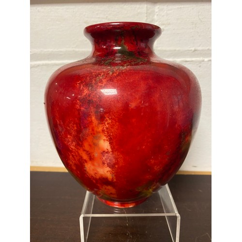 123 - A Royal Doulton flambe ware vase, by Noke, signed -