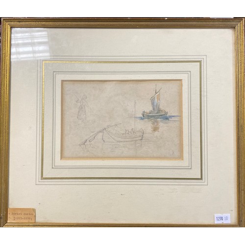 185 - Attributed to Miles Birkett Foster                                  
Sketches, heightened in colour,... 