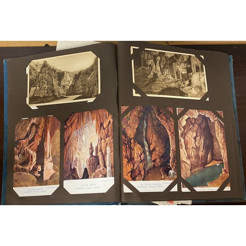 188 - Postcards: An album of approximately 100 postcards, to include hunting scenes, Cheddar Gorge and Woo... 