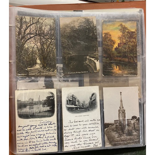 190 - Postcards: an album of approximately 70 postcards, mostly Dartford and Kent, some re-prints -