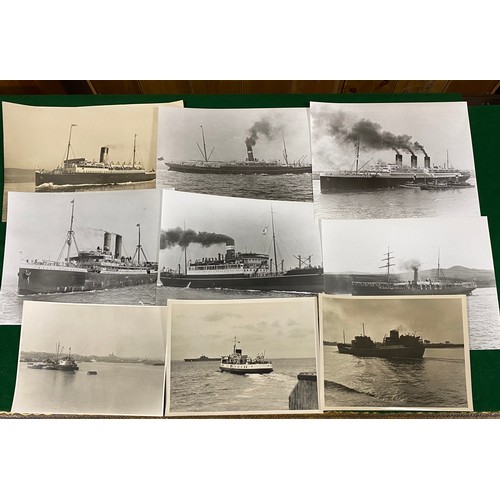 301 - Of Liner interest: a quantity photographs, of liners, steamships etc, view from Royal Chatham Pier e... 