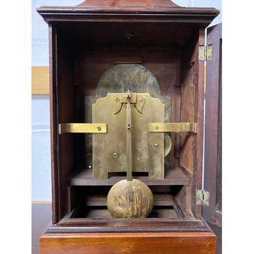 374 - A Masonic interest clock, the steel dial signed for Thomas Baker, Falmouth, engraved with masonic sy... 