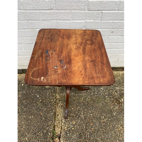 397 - A 19th century mahogany tripod table, with rectangular top -