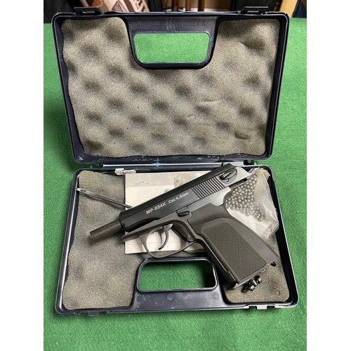 458 - A Baikal model MP-654K .177 co2 pellet and BB air pistol, boxed (a/f) -