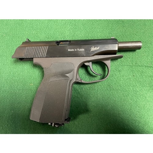 458 - A Baikal model MP-654K .177 co2 pellet and BB air pistol, boxed (a/f) -