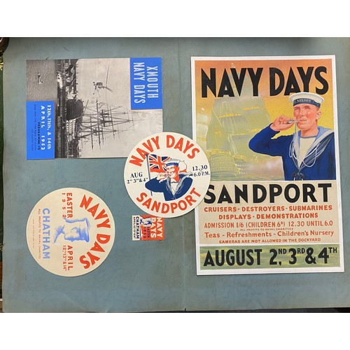 229 - An interesting collection of hand drawn/painted Navy Days ephemera, including poster designs etc, so... 