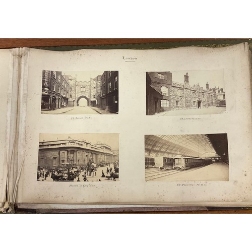 239 - A late Victorian photograph album, titled 'Our Trip Home' and dated 1892, containing views of Winche... 