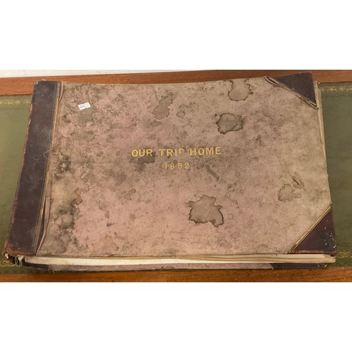 239 - A late Victorian photograph album, titled 'Our Trip Home' and dated 1892, containing views of Winche... 