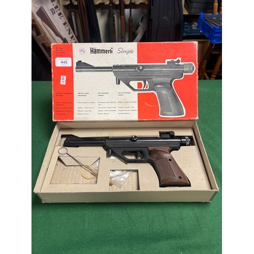 445 - A Hammerli model single .177 co2 air pistol -