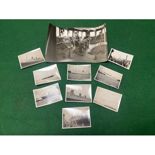 300 - Of Liner interest: a small quantity of photographs of The Queen Mary, circa 1936/37 -