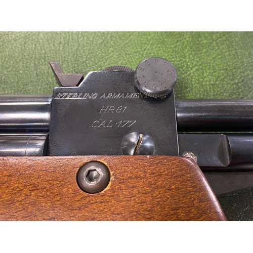 440 - A Sterling Armaments bolt action model HR81 under lever .177 air rifle and case -