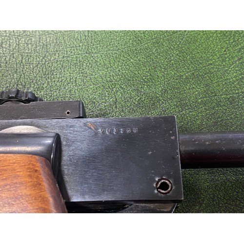 438 - A Webley Vulcan .22 break barrel air rifle with scope and case -