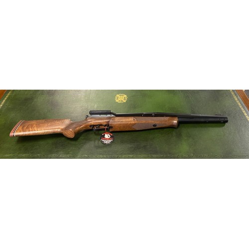 434 - A Parker Hale Dragon single stroke pneumatic .22 side lever air rifle and case -