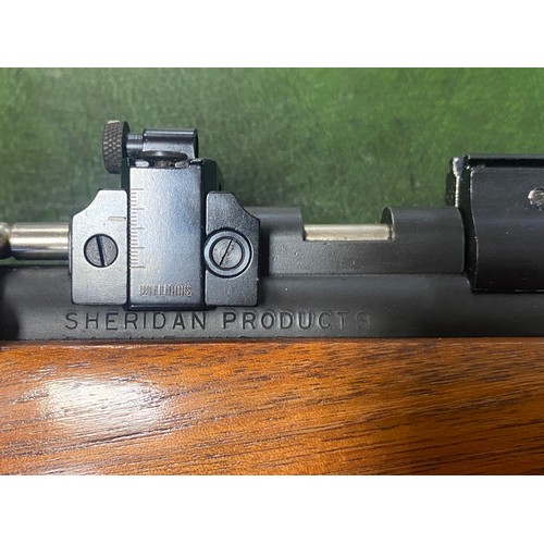 441 - A Sheridan C series pump action .20 cal air rifle with scope and case -