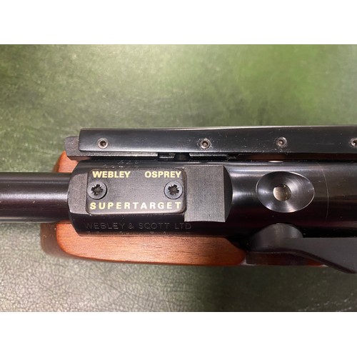 435 - A Webley Osprey Super target .177 side lever air rifle, and case -