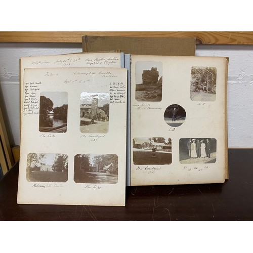 181 - Two interesting early 20th century country house albums, each full of titled photographs, autographs... 