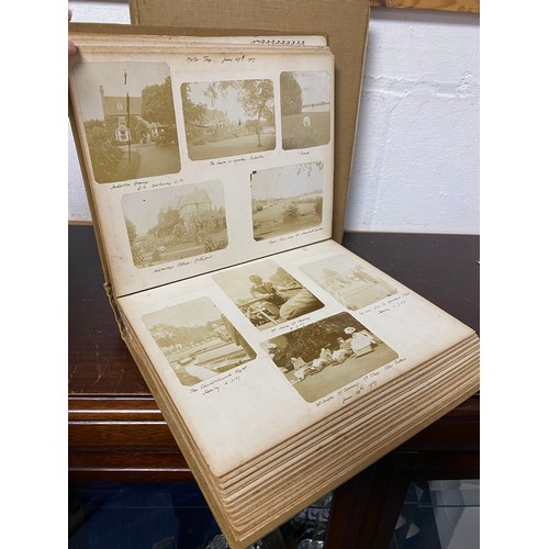 181 - Two interesting early 20th century country house albums, each full of titled photographs, autographs... 