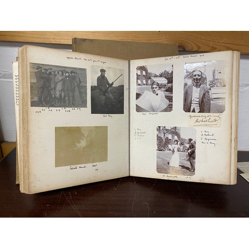181 - Two interesting early 20th century country house albums, each full of titled photographs, autographs... 