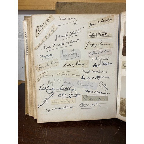 181 - Two interesting early 20th century country house albums, each full of titled photographs, autographs... 