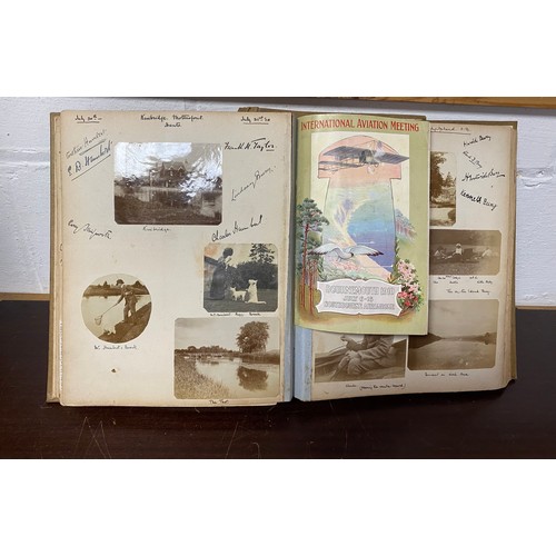 181 - Two interesting early 20th century country house albums, each full of titled photographs, autographs... 