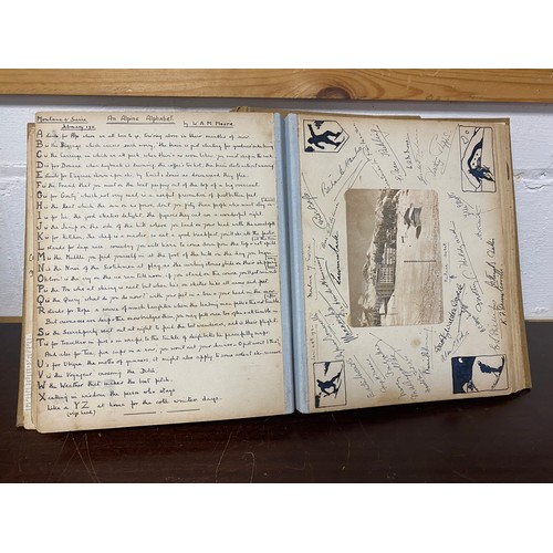 181 - Two interesting early 20th century country house albums, each full of titled photographs, autographs... 