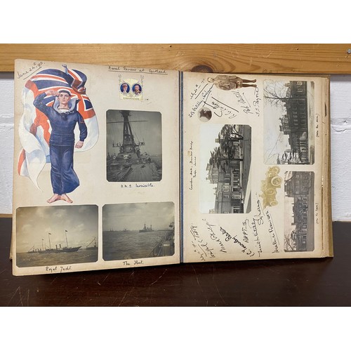 181 - Two interesting early 20th century country house albums, each full of titled photographs, autographs... 